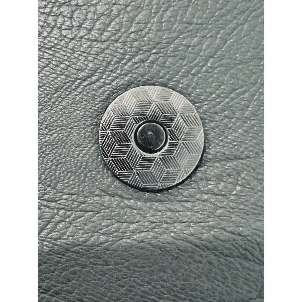Authentic Xuan Dong Designer Gray Leather Asymmetrical Envelope Clutch Wallet